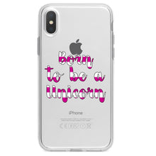DistinctInk® Clear Shockproof Hybrid Case for Apple iPhone / Samsung Galaxy / Google Pixel - Born to be a Unicorn