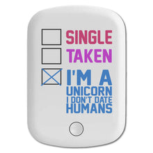 DistinctInk Magnetic Battery Pack, Wireless Portable Charger with USB-C Cable, Compatible with MagSafe iPhone 14 / 13 / 12 Series - Single Taken I'm a Unicorn Don't Date Humans