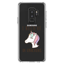 DistinctInk® Clear Shockproof Hybrid Case for Apple iPhone / Samsung Galaxy / Google Pixel - I Believe in Unicorns