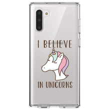 DistinctInk® Clear Shockproof Hybrid Case for Apple iPhone / Samsung Galaxy / Google Pixel - I Believe in Unicorns