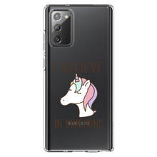 DistinctInk® Clear Shockproof Hybrid Case for Apple iPhone / Samsung Galaxy / Google Pixel - I Believe in Unicorns
