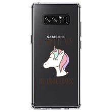 DistinctInk® Clear Shockproof Hybrid Case for Apple iPhone / Samsung Galaxy / Google Pixel - I Believe in Unicorns