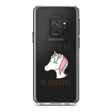 DistinctInk® Clear Shockproof Hybrid Case for Apple iPhone / Samsung Galaxy / Google Pixel - I Believe in Unicorns