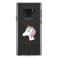 DistinctInk® Clear Shockproof Hybrid Case for Apple iPhone / Samsung Galaxy / Google Pixel - I Believe in Unicorns