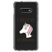 DistinctInk® Clear Shockproof Hybrid Case for Apple iPhone / Samsung Galaxy / Google Pixel - I Believe in Unicorns
