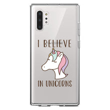 DistinctInk® Clear Shockproof Hybrid Case for Apple iPhone / Samsung Galaxy / Google Pixel - I Believe in Unicorns