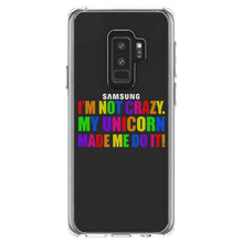 DistinctInk® Clear Shockproof Hybrid Case for Apple iPhone / Samsung Galaxy / Google Pixel - I'm Not Crazy My Unicorn Made Me Do It