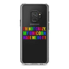 DistinctInk® Clear Shockproof Hybrid Case for Apple iPhone / Samsung Galaxy / Google Pixel - I'm Not Crazy My Unicorn Made Me Do It