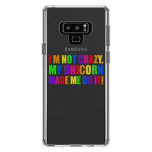 DistinctInk® Clear Shockproof Hybrid Case for Apple iPhone / Samsung Galaxy / Google Pixel - I'm Not Crazy My Unicorn Made Me Do It