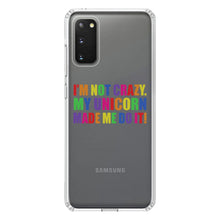 DistinctInk® Clear Shockproof Hybrid Case for Apple iPhone / Samsung Galaxy / Google Pixel - I'm Not Crazy My Unicorn Made Me Do It