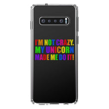 DistinctInk® Clear Shockproof Hybrid Case for Apple iPhone / Samsung Galaxy / Google Pixel - I'm Not Crazy My Unicorn Made Me Do It