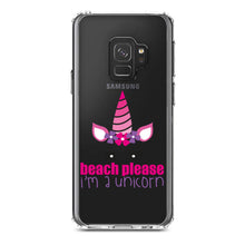 DistinctInk® Clear Shockproof Hybrid Case for Apple iPhone / Samsung Galaxy / Google Pixel - Beach Please I'm a Unicorn