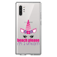 DistinctInk® Clear Shockproof Hybrid Case for Apple iPhone / Samsung Galaxy / Google Pixel - Beach Please I'm a Unicorn