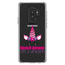 DistinctInk® Clear Shockproof Hybrid Case for Apple iPhone / Samsung Galaxy / Google Pixel - Beach Please I'm a Unicorn