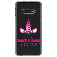 DistinctInk® Clear Shockproof Hybrid Case for Apple iPhone / Samsung Galaxy / Google Pixel - Beach Please I'm a Unicorn