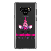 DistinctInk® Clear Shockproof Hybrid Case for Apple iPhone / Samsung Galaxy / Google Pixel - Beach Please I'm a Unicorn