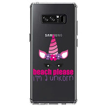 DistinctInk® Clear Shockproof Hybrid Case for Apple iPhone / Samsung Galaxy / Google Pixel - Beach Please I'm a Unicorn
