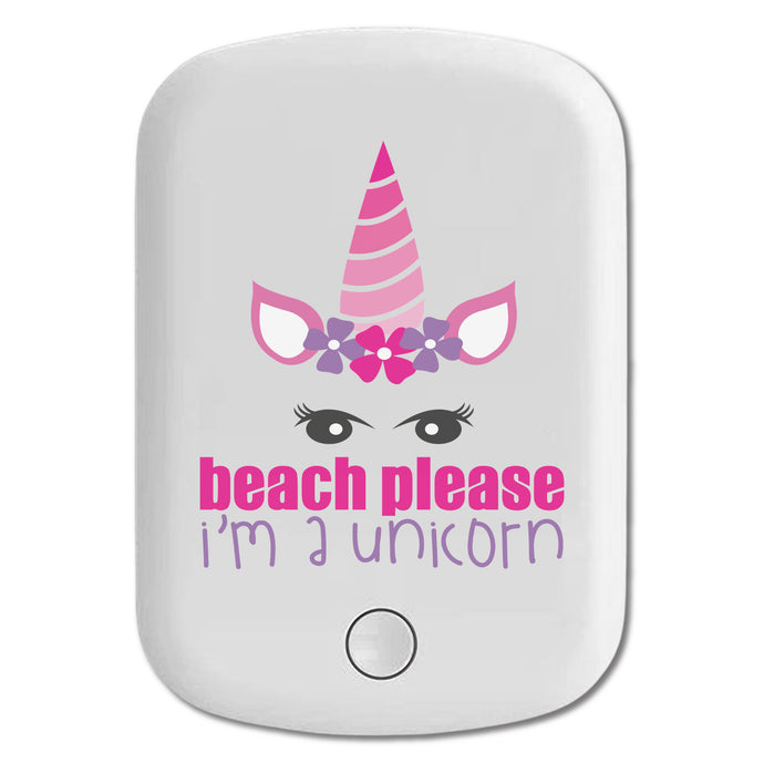 DistinctInk Magnetic Battery Pack, Wireless Portable Charger with USB-C Cable, Compatible with MagSafe iPhone 14 / 13 / 12 Series - Beach Please I'm a Unicorn