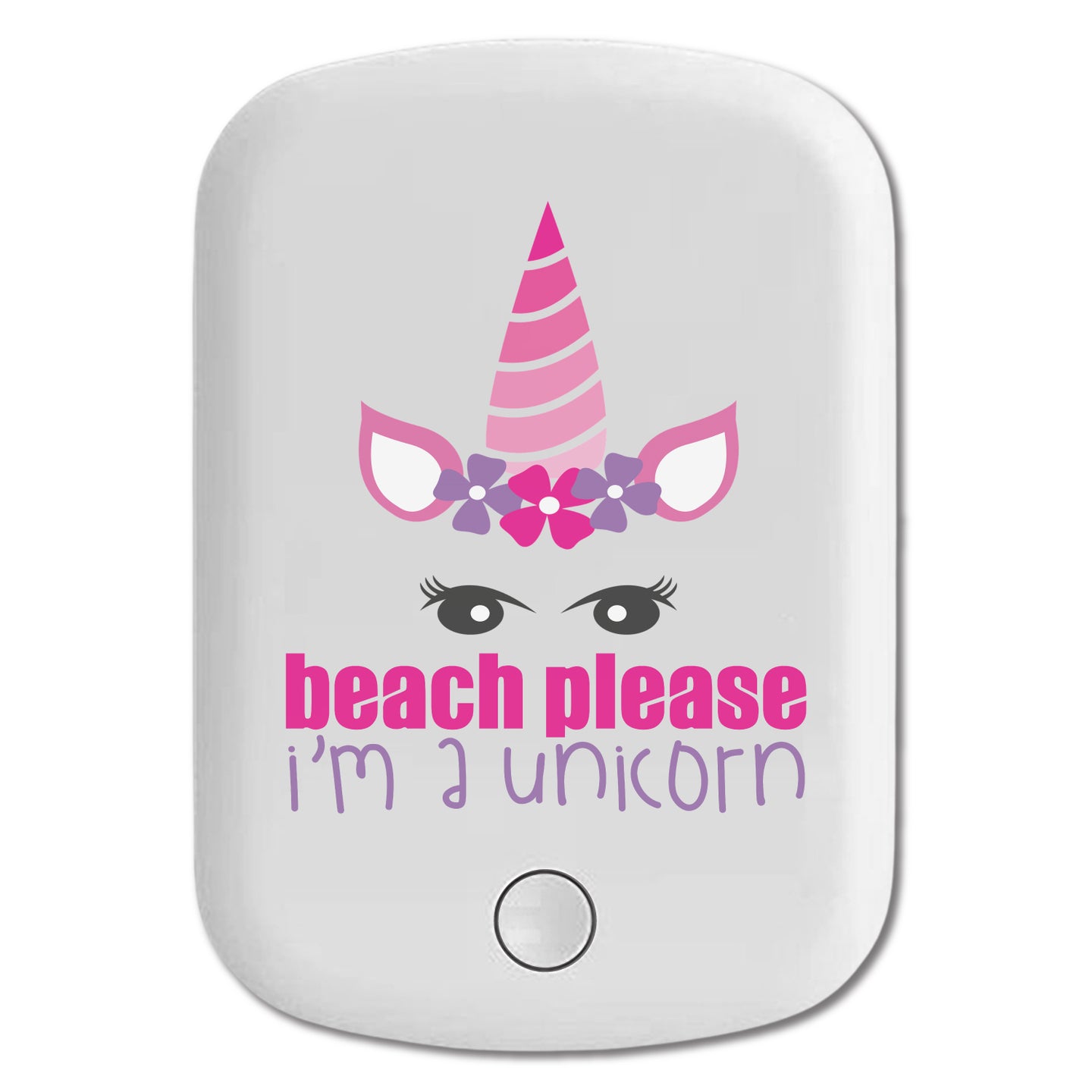 DistinctInk Magnetic Battery Pack, Wireless Portable Charger with USB-C Cable, Compatible with MagSafe iPhone 14 / 13 / 12 Series - Beach Please I'm a Unicorn