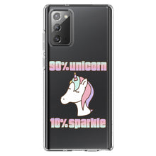 DistinctInk® Clear Shockproof Hybrid Case for Apple iPhone / Samsung Galaxy / Google Pixel - 90% Unicorn 10% Sparkle