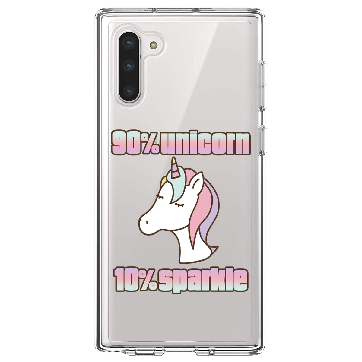 90% Unicorn 10% Sparkle Clear Shockproof iPhone Case, view 9