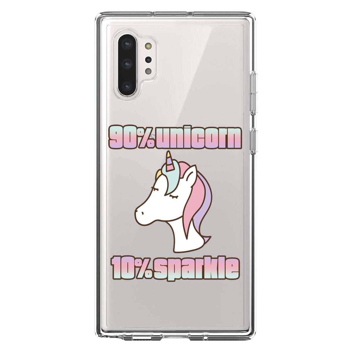 90% Unicorn 10% Sparkle Clear Shockproof iPhone Case, view 10