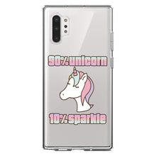 DistinctInk® Clear Shockproof Hybrid Case for Apple iPhone / Samsung Galaxy / Google Pixel - 90% Unicorn 10% Sparkle