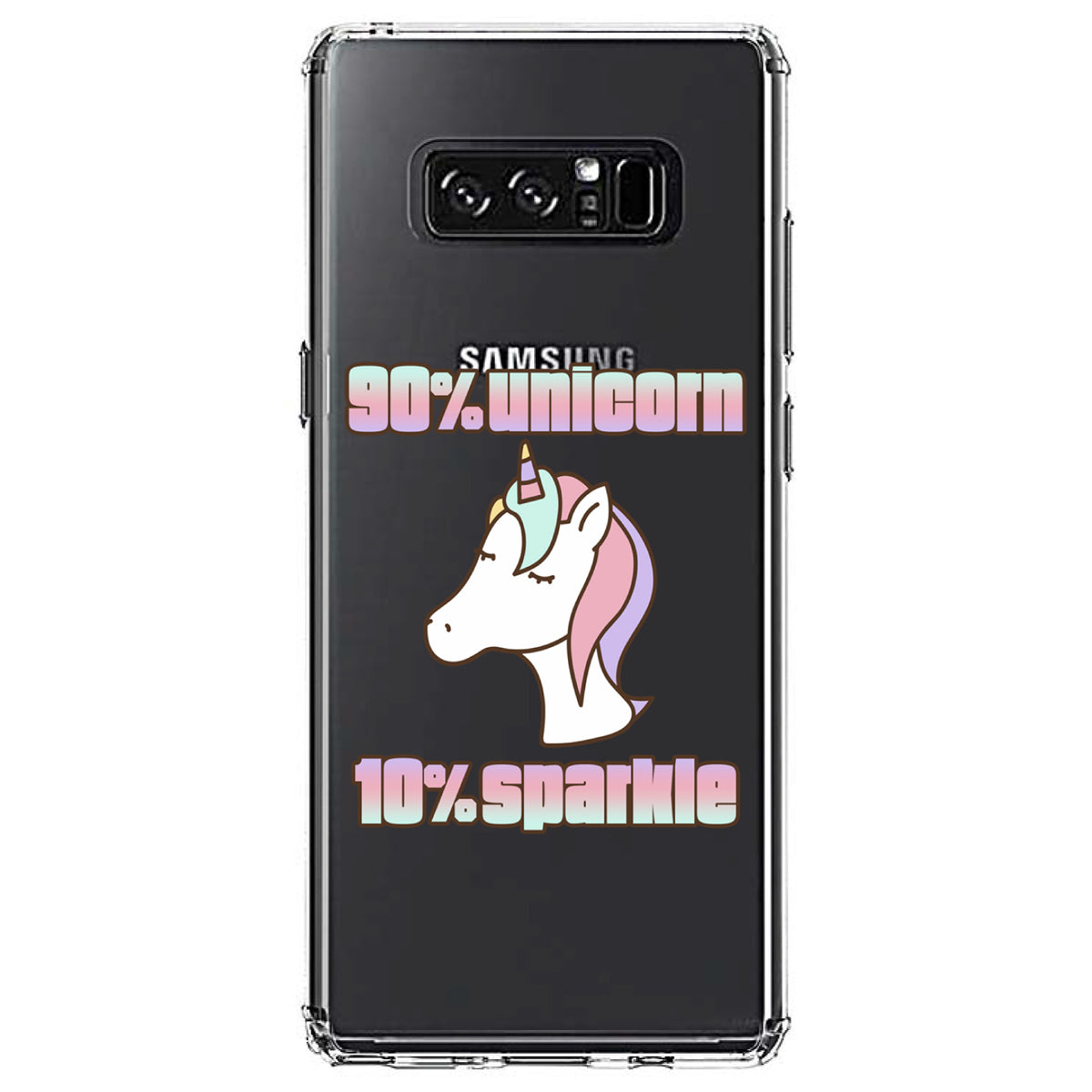 90% Unicorn 10% Sparkle Clear Shockproof iPhone Case, view 12