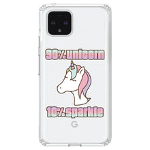 DistinctInk® Clear Shockproof Hybrid Case for Apple iPhone / Samsung Galaxy / Google Pixel - 90% Unicorn 10% Sparkle