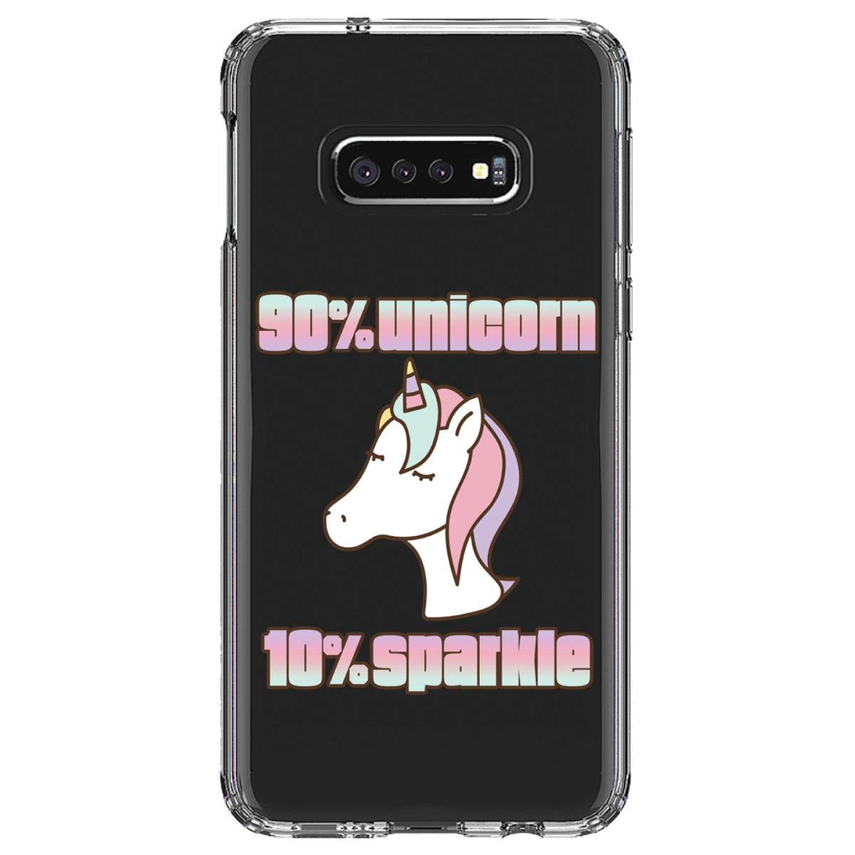 90% Unicorn 10% Sparkle Clear Shockproof iPhone Case, view 18