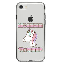 DistinctInk® Clear Shockproof Hybrid Case for Apple iPhone / Samsung Galaxy / Google Pixel - 90% Unicorn 10% Sparkle