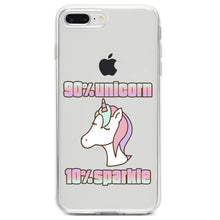 DistinctInk® Clear Shockproof Hybrid Case for Apple iPhone / Samsung Galaxy / Google Pixel - 90% Unicorn 10% Sparkle