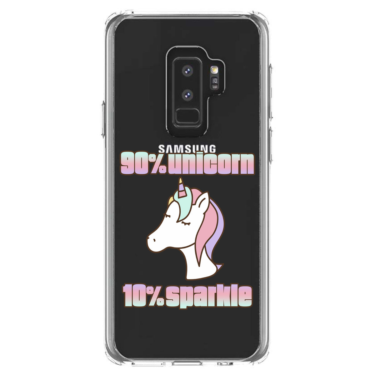 90% Unicorn 10% Sparkle Clear Shockproof iPhone Case, view 20