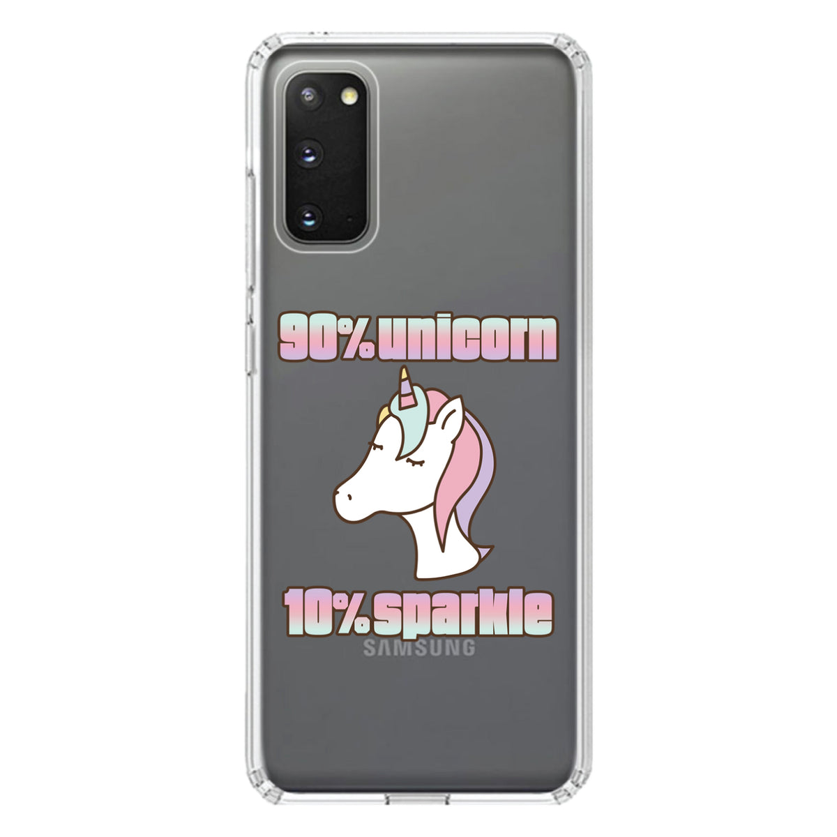 90% Unicorn 10% Sparkle Clear Shockproof iPhone Case, view 13