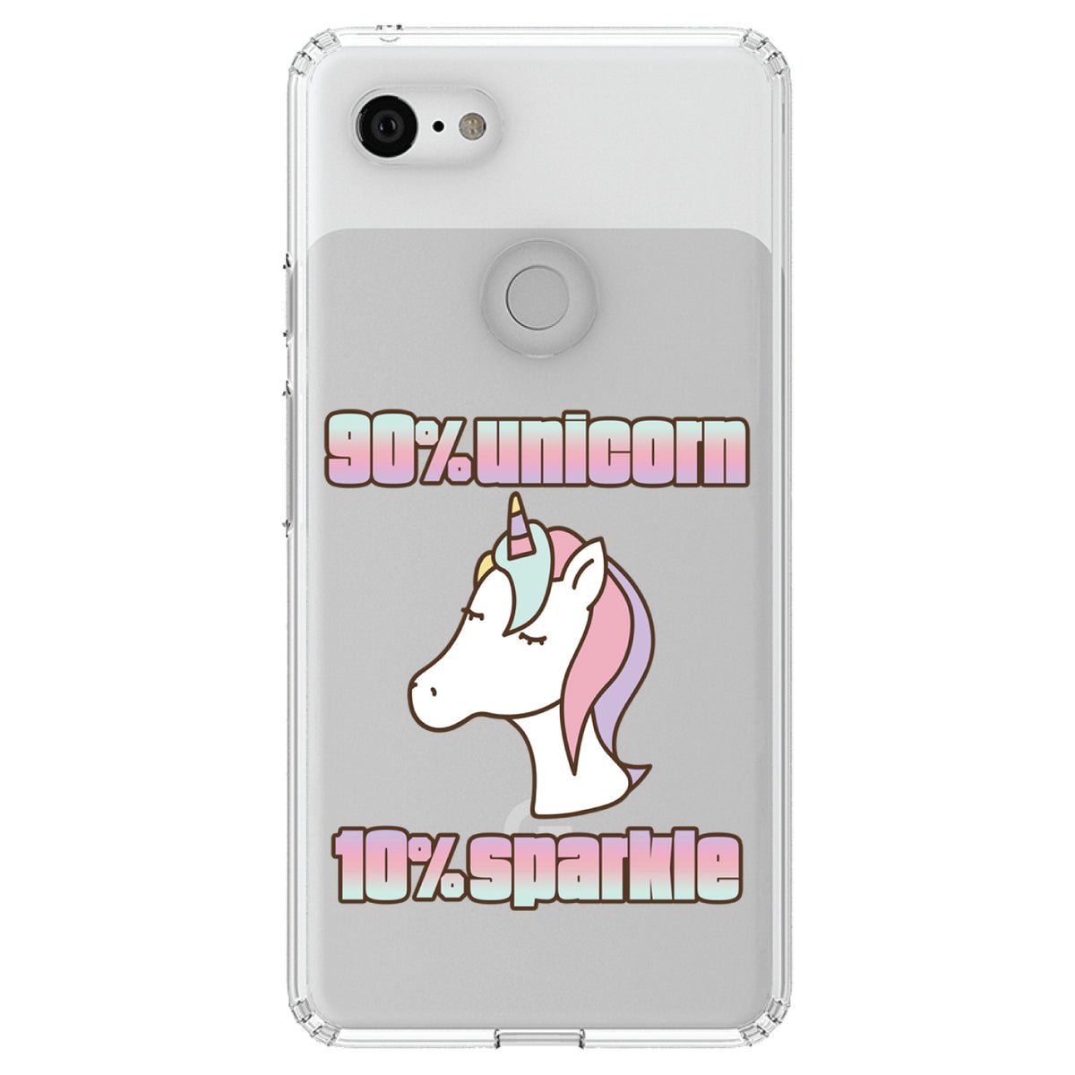 90% Unicorn 10% Sparkle Clear Shockproof iPhone Case, view 21