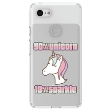 DistinctInk® Clear Shockproof Hybrid Case for Apple iPhone / Samsung Galaxy / Google Pixel - 90% Unicorn 10% Sparkle
