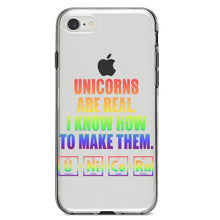 DistinctInk® Clear Shockproof Hybrid Case for Apple iPhone / Samsung Galaxy / Google Pixel - Unicorns Are Real. I Know How To Make Them
