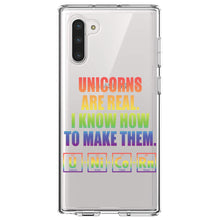 DistinctInk® Clear Shockproof Hybrid Case for Apple iPhone / Samsung Galaxy / Google Pixel - Unicorns Are Real. I Know How To Make Them