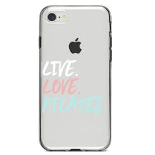 DistinctInk® Clear Shockproof Hybrid Case for Apple iPhone / Samsung Galaxy / Google Pixel - Live. Love. Pilates.