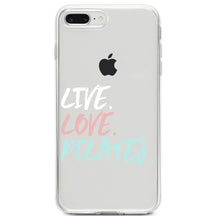 DistinctInk® Clear Shockproof Hybrid Case for Apple iPhone / Samsung Galaxy / Google Pixel - Live. Love. Pilates.