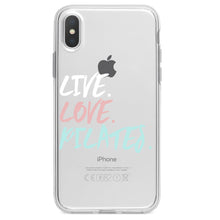 DistinctInk® Clear Shockproof Hybrid Case for Apple iPhone / Samsung Galaxy / Google Pixel - Live. Love. Pilates.