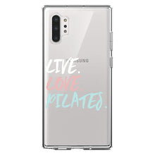 DistinctInk® Clear Shockproof Hybrid Case for Apple iPhone / Samsung Galaxy / Google Pixel - Live. Love. Pilates.