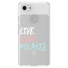 DistinctInk® Clear Shockproof Hybrid Case for Apple iPhone / Samsung Galaxy / Google Pixel - Live. Love. Pilates.