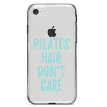 DistinctInk® Clear Shockproof Hybrid Case for Apple iPhone / Samsung Galaxy / Google Pixel - Pilates Hair Don't Care