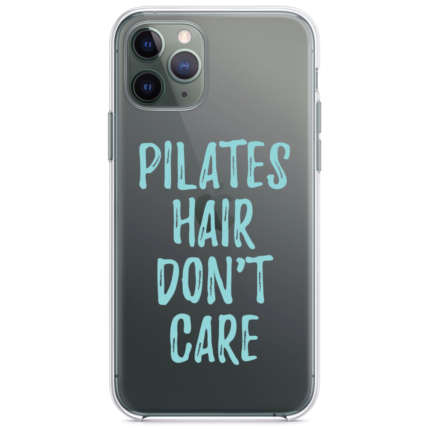 DistinctInk® Clear Shockproof Hybrid Case for Apple iPhone / Samsung Galaxy / Google Pixel - Pilates Hair Don't Care