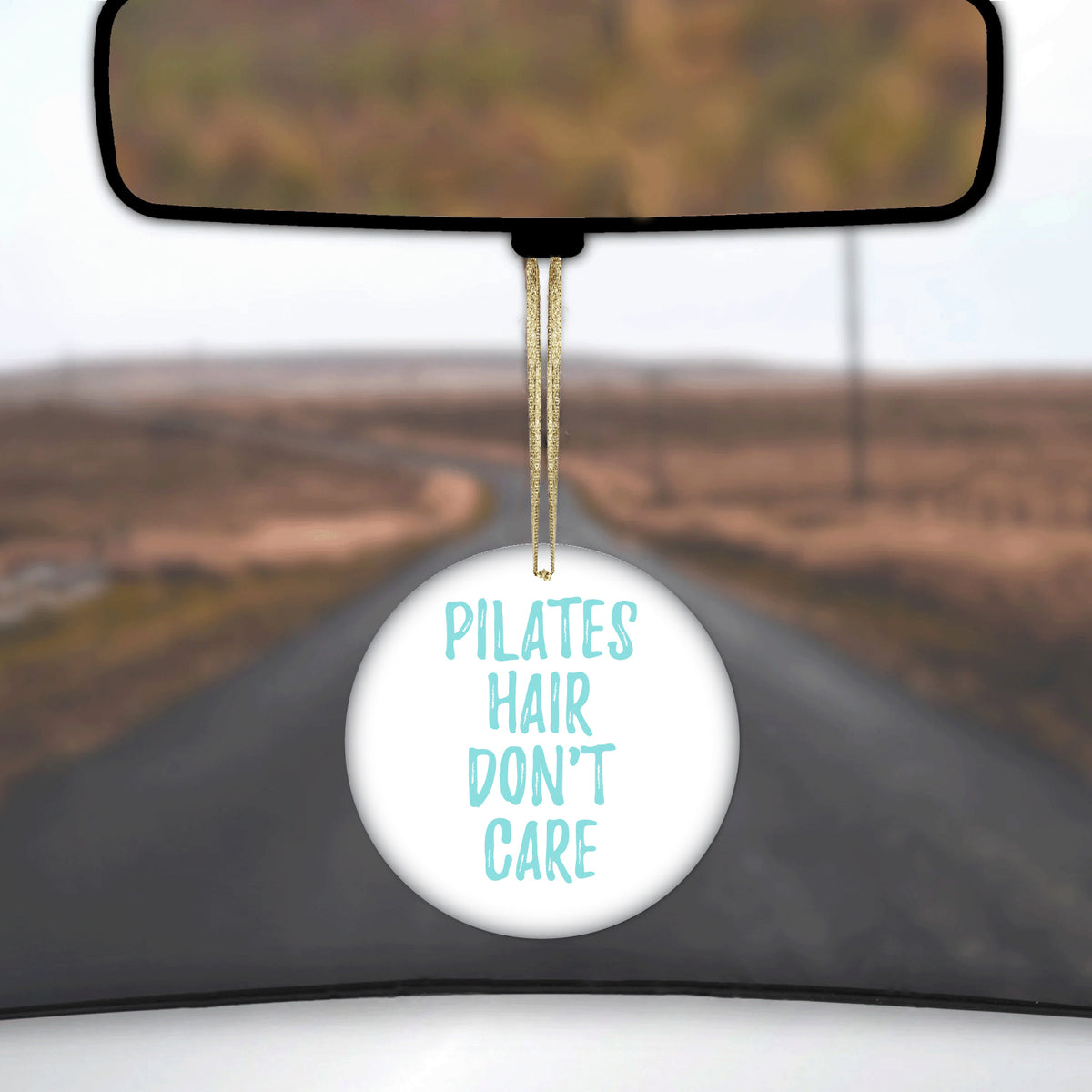 Pilates Hair Don't Care Ceramic Ornament, view 3