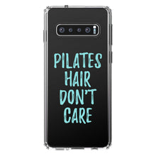 DistinctInk® Clear Shockproof Hybrid Case for Apple iPhone / Samsung Galaxy / Google Pixel - Pilates Hair Don't Care