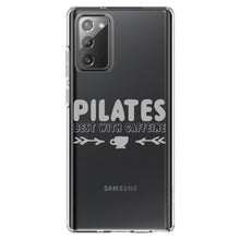 DistinctInk® Clear Shockproof Hybrid Case for Apple iPhone / Samsung Galaxy / Google Pixel - Pilates Best With Caffeine