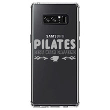 DistinctInk® Clear Shockproof Hybrid Case for Apple iPhone / Samsung Galaxy / Google Pixel - Pilates Best With Caffeine