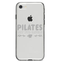 DistinctInk® Clear Shockproof Hybrid Case for Apple iPhone / Samsung Galaxy / Google Pixel - Pilates Best With Caffeine